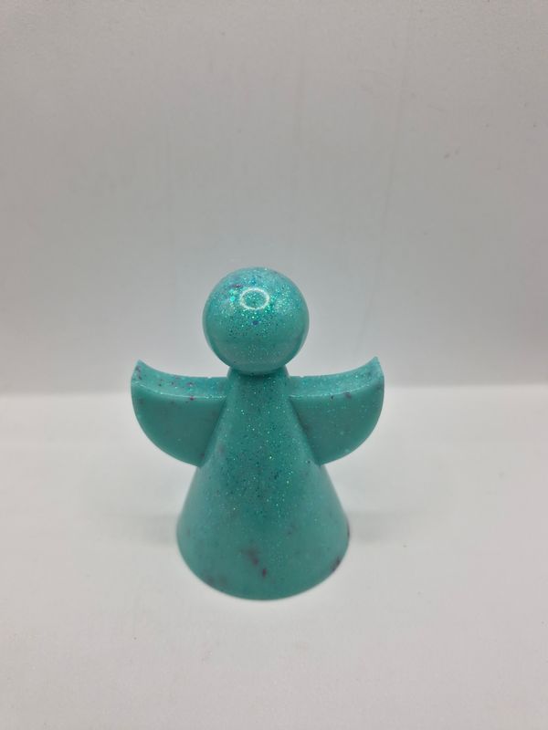 Mint Glitter Resin Angel