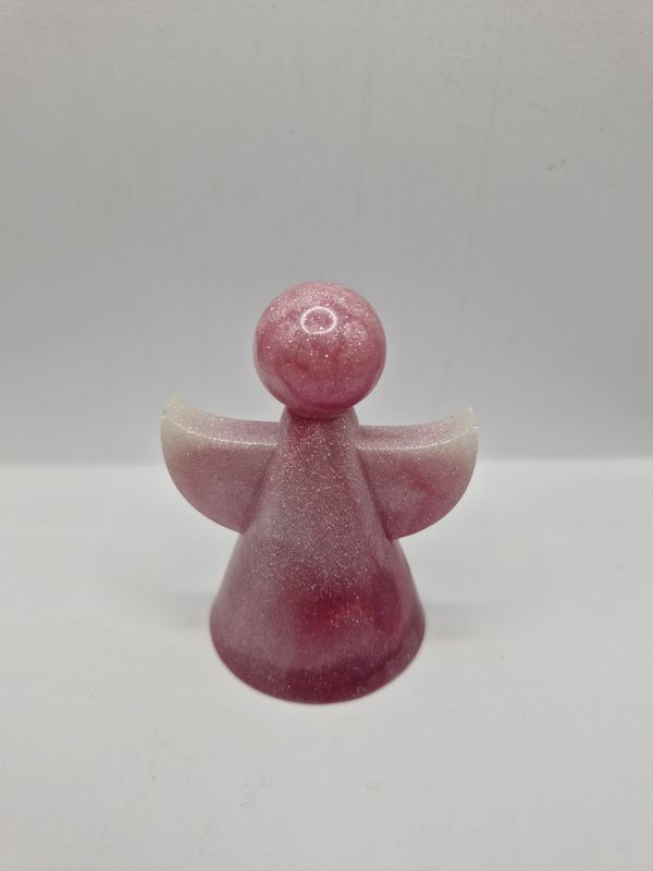 Pink Swirl Resin Angel