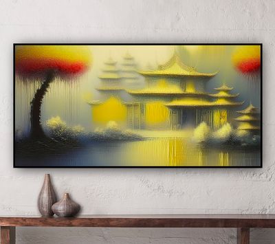 &quot;Golden Pagoda&quot; Canvas Art