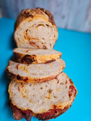 Sourdough Pepperoni Cheddar Loaf