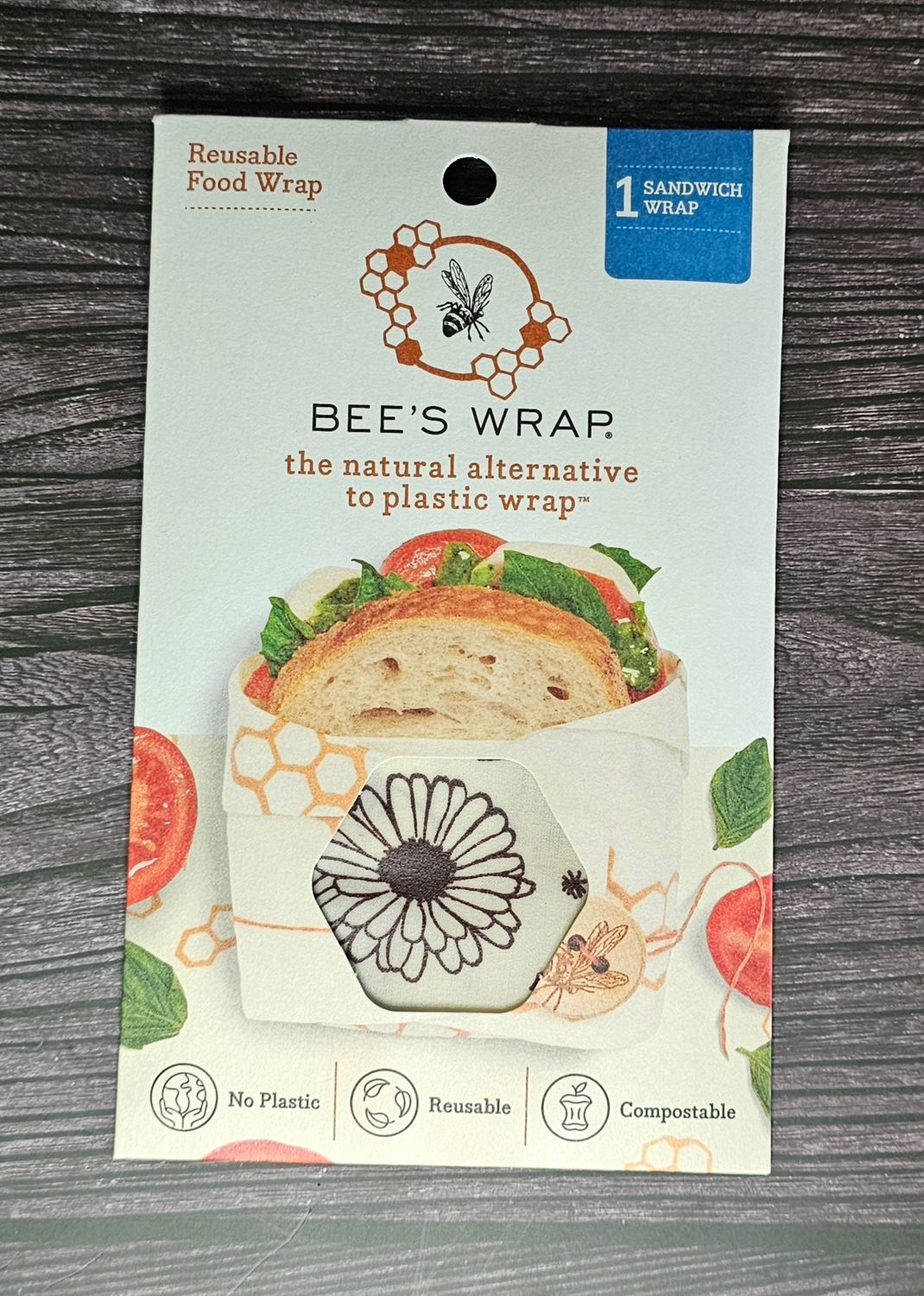 Reusable Beeswax Sandwich Wraps - Meadow Magic Print