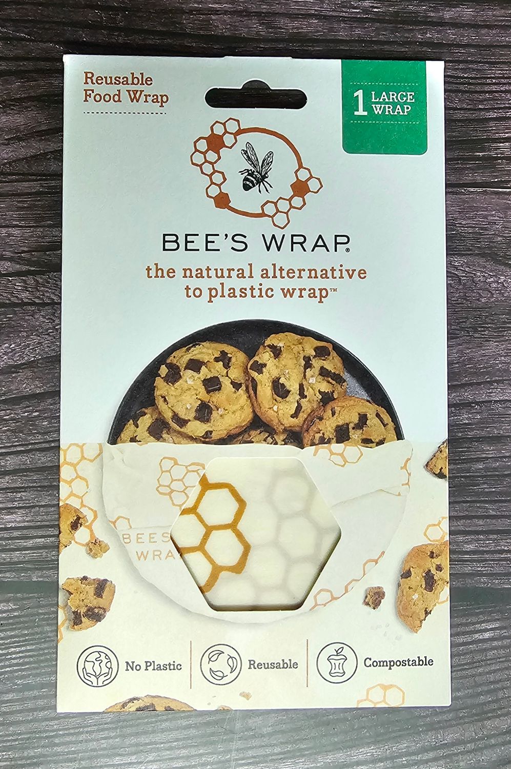 Large Reusable Beeswax Wrap - Honeycomb Print