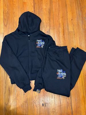 3R Women’s Black Crop Zip Up Set