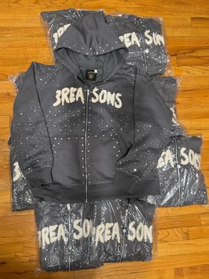 Grey 3Reasons Rhinestone Hoodie