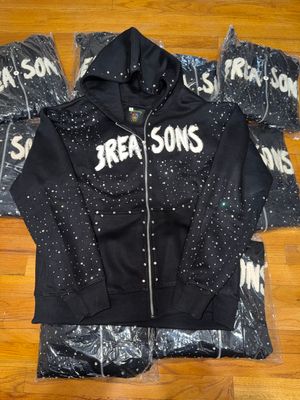 Black 3Reasons Rhinestone Hoodie