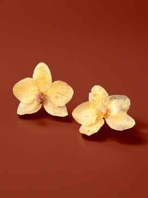 Pendientes de botón de orquídeas