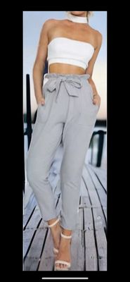 (NEW) Elegant Gray Womens Palazzo High waisted pants
