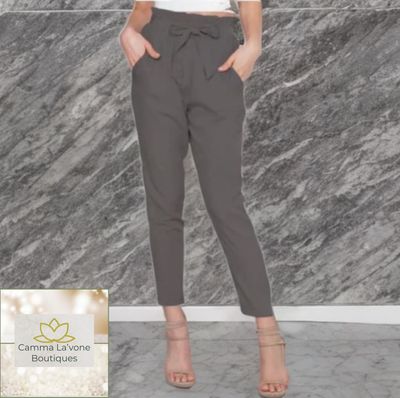 (NEW) Elegant Dark Gray Womens Palazzo High Waistband pants