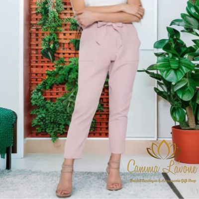 (NEW) Elegant Pink Womens Palazzo High Waistband pants
