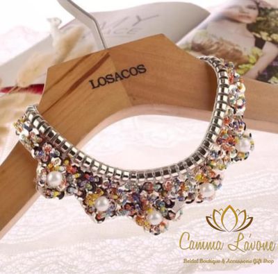 (NEW) Handmade Detachable Confetti Beaded Sequin collar