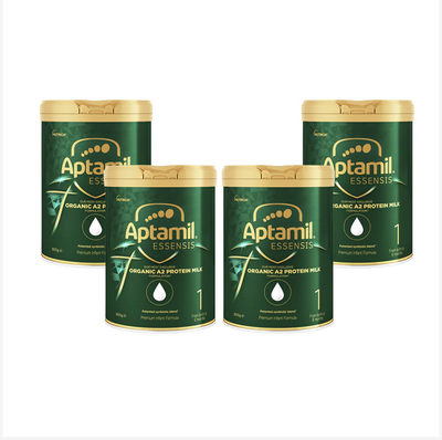 4 X Aptamil Essensis Organic A2 Protein Milk Stage 1 Premium Infant Formula From Birth to 6 Months 900g