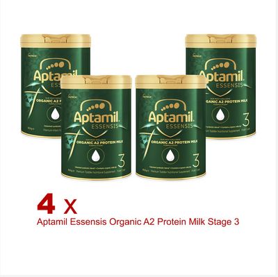 4 x Aptamil Essensis Organic A2 Protein Milk Stage 3 Premium Toddler Nutritional Supplement From 1 Year 900g