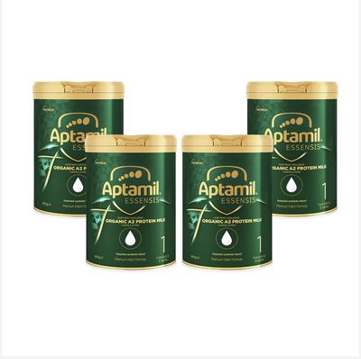 4 X Aptamil Essensis Organic A2 Protein Milk Stage 1 Premium Infant Formula From Birth to 6 Months 900g