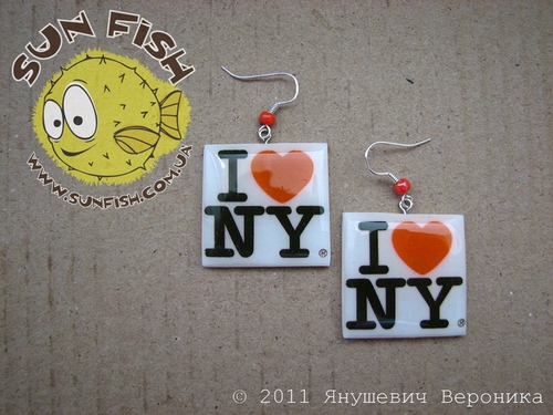 Серьги &quot;I Love NY&quot;