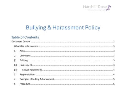 Bullying & Harassment Policy