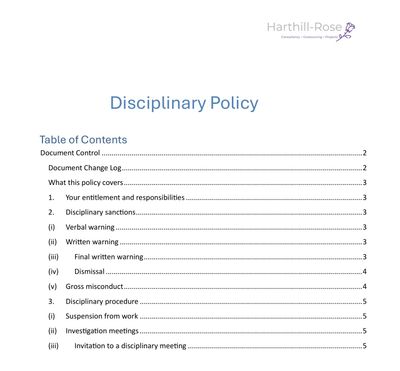Disciplinary Policy