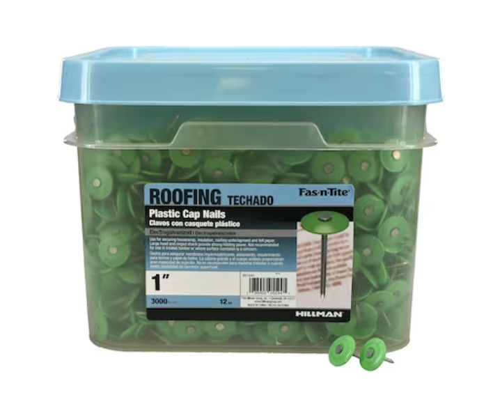 Fas-n-Tite 1-in 12-Gauge Electro-Galvanized Plastic Cap Nails (3000-Per Box)