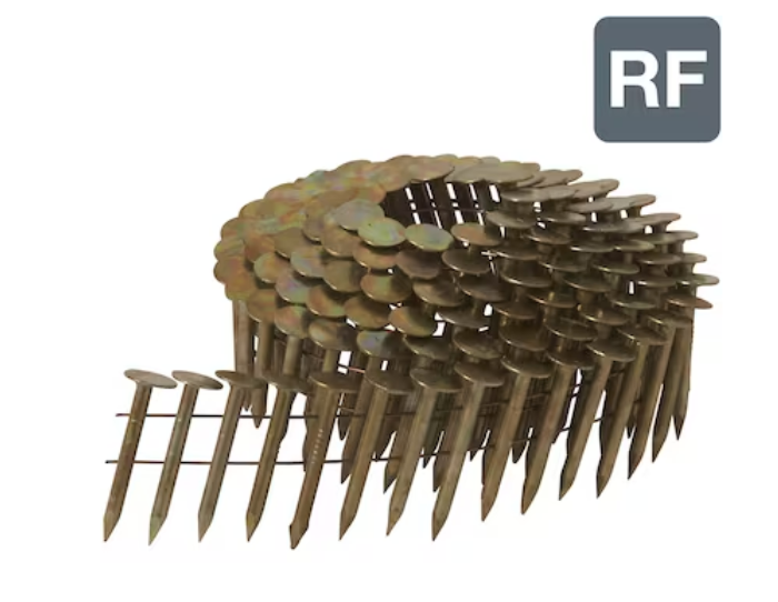 1-1/4-in 15-Degree Smooth Shank Electro-Galvanized Collated Coil Roofing Nails (7200-Per Box)