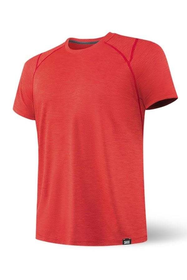 Saxx Aerator Tee SS , Color: Chilired Heather CRH, Size: Small