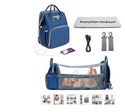 Diaper Bag  Multifunction, Color: Denim