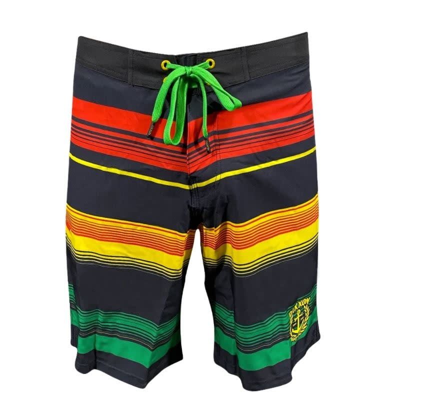 Dixxon Wailer Boardshort, Color: Red/Green/Yellow, Size: 34