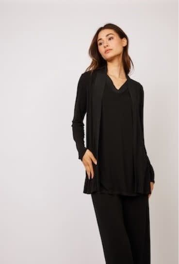Pistache Viscose Cardigan , Color: Black, Size: Small