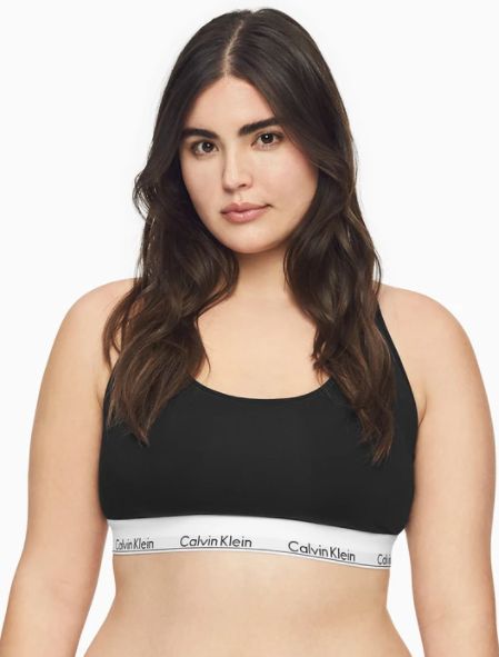 Calvin Klein Modern Cotton Bralette, Color: Black, Size: 1X-Large