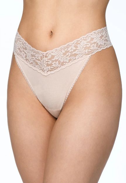 Hanky Panky Supima Cotton Thong Wrapped, Color: Chai, Size: O/S