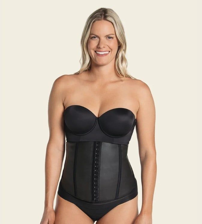 Latex Waist Trainer, Color: Black, Size: Small