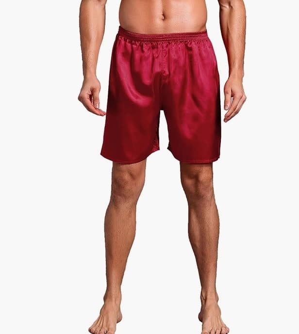 MB Satin PJ Bottom , Color: Red, Size: Medium