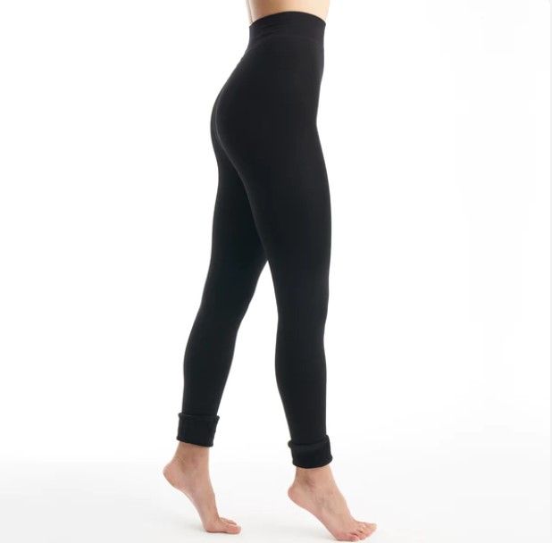 Lemon Faux Fur Lined Legging, Color: Black, Size: S/M
