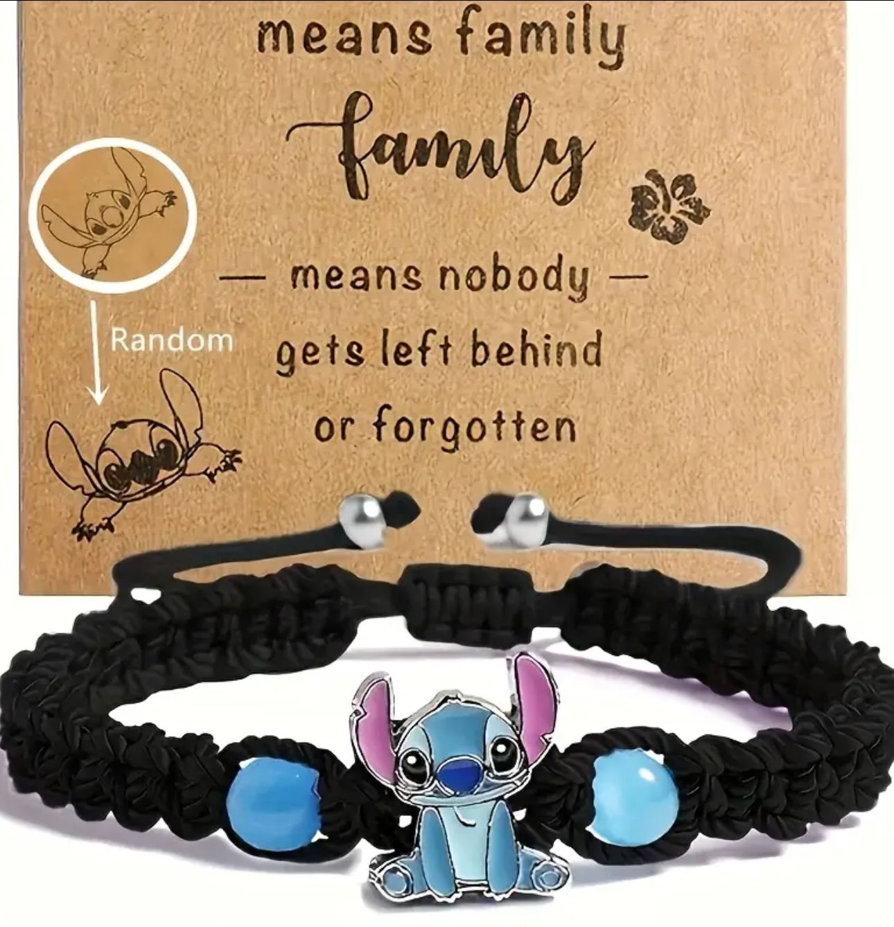 Stitch Family Bracelet, Color: Black