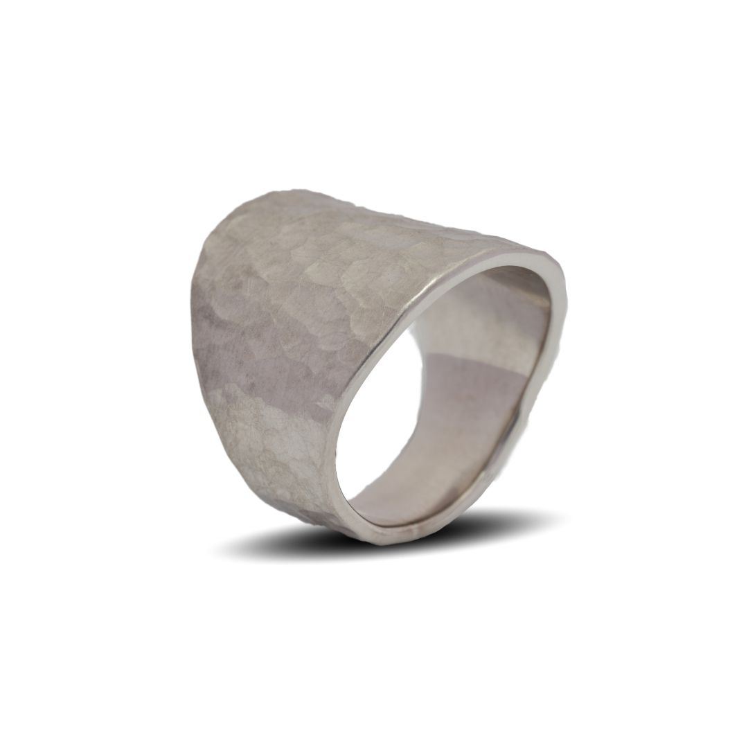 Ring Weissgold gehämmert