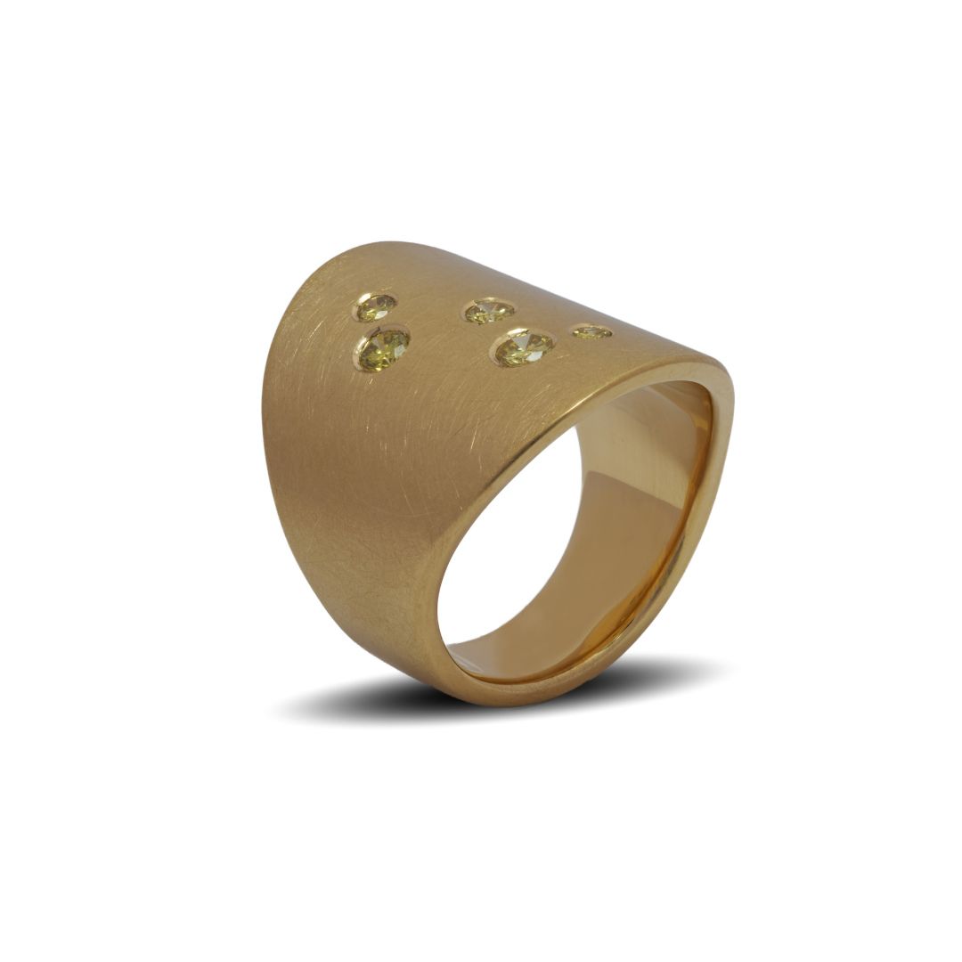 Ring Gelbgold mit gelben Diamanten