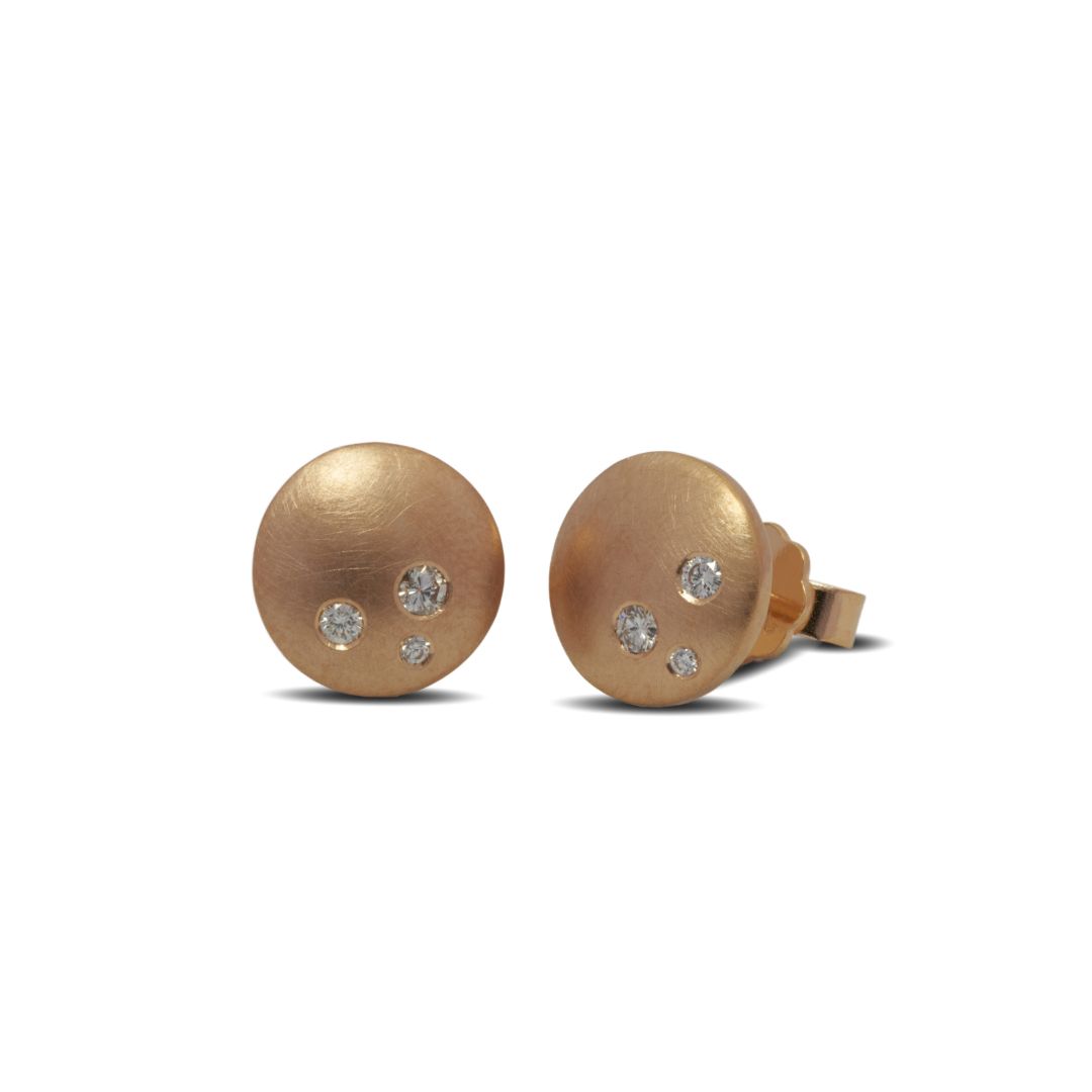 Ohrstecker Rotgold mit Diamanten