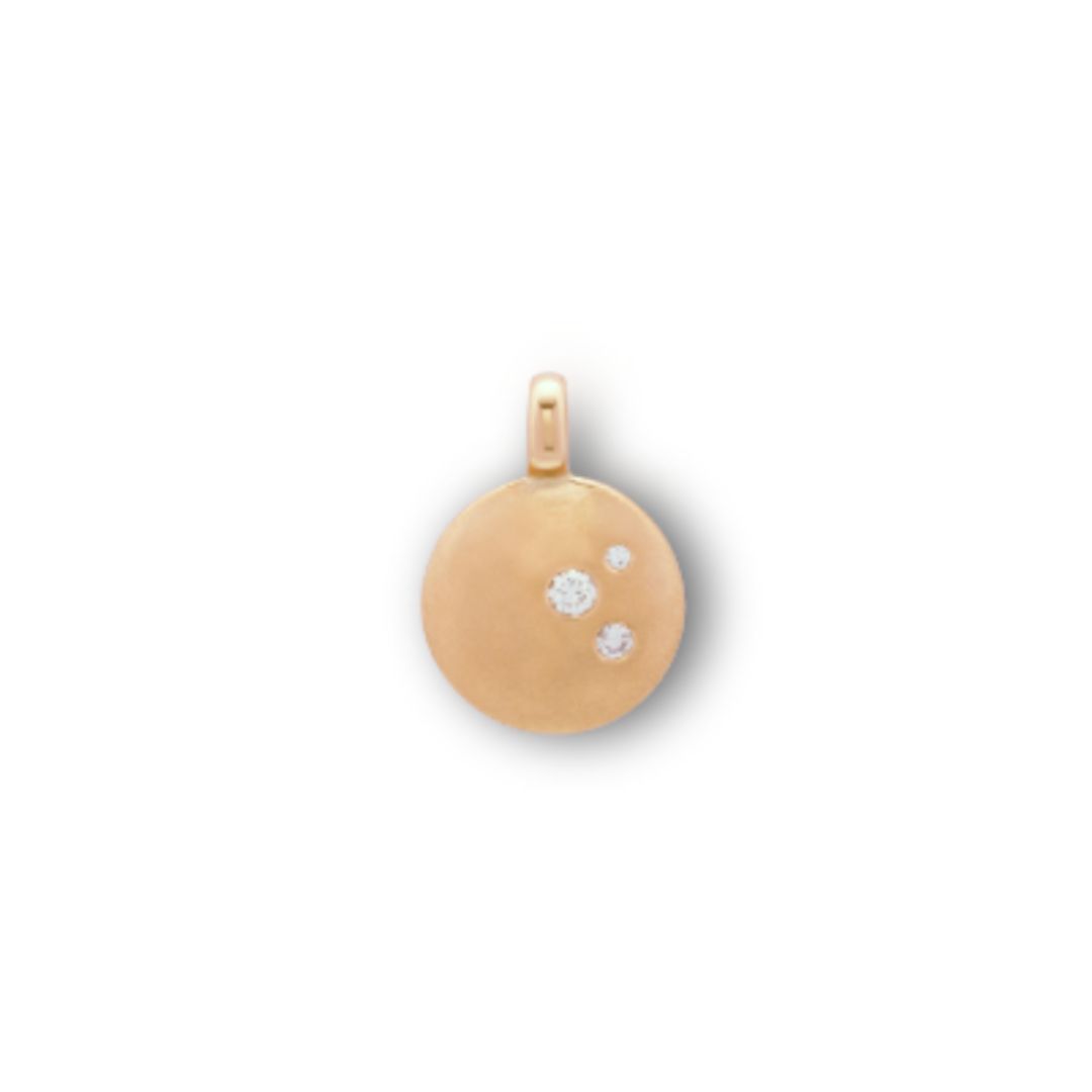 Anhänger Rotgold mit 3 Diamanten