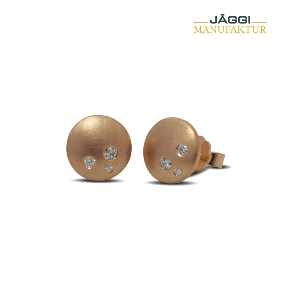 Ohrstecker Rotgold mit Diamanten