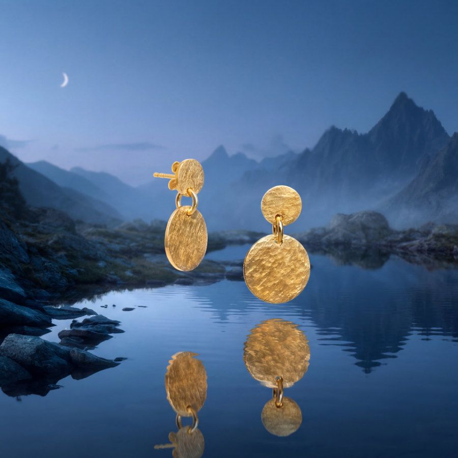 Ohrstecker Gelbgold gehämmert