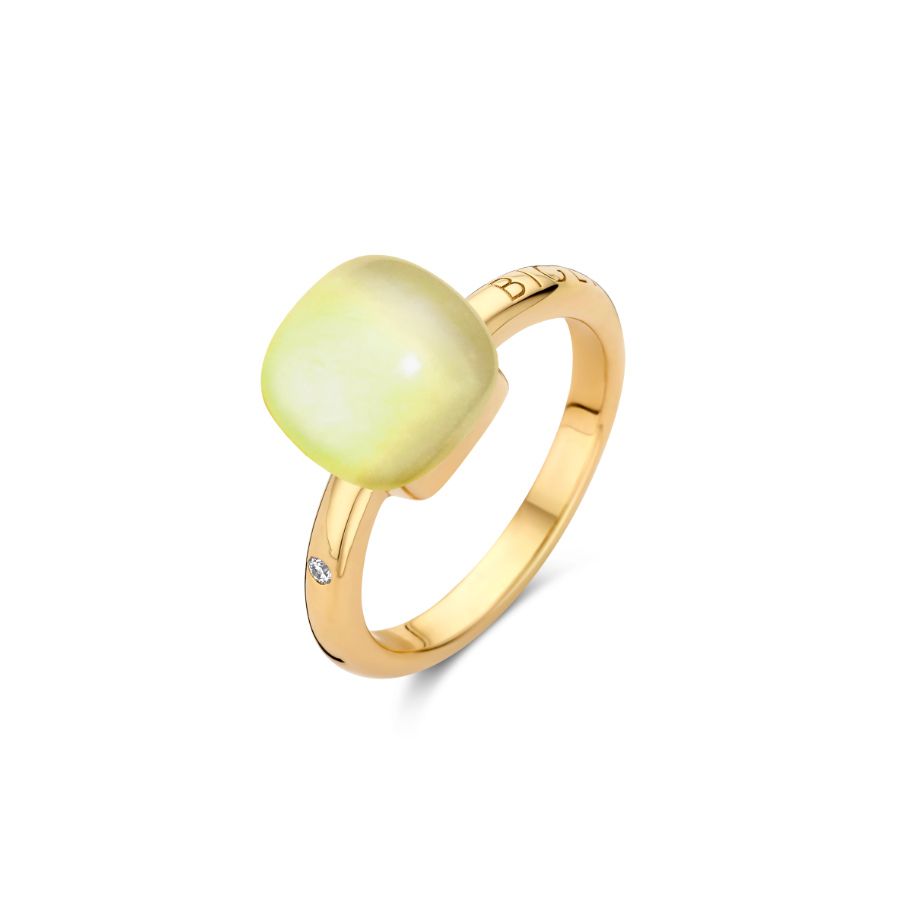 Mini Sweety Ring mit Zitronenquarz und Perlmutt in Gelbgold / 20R88NYlqmp