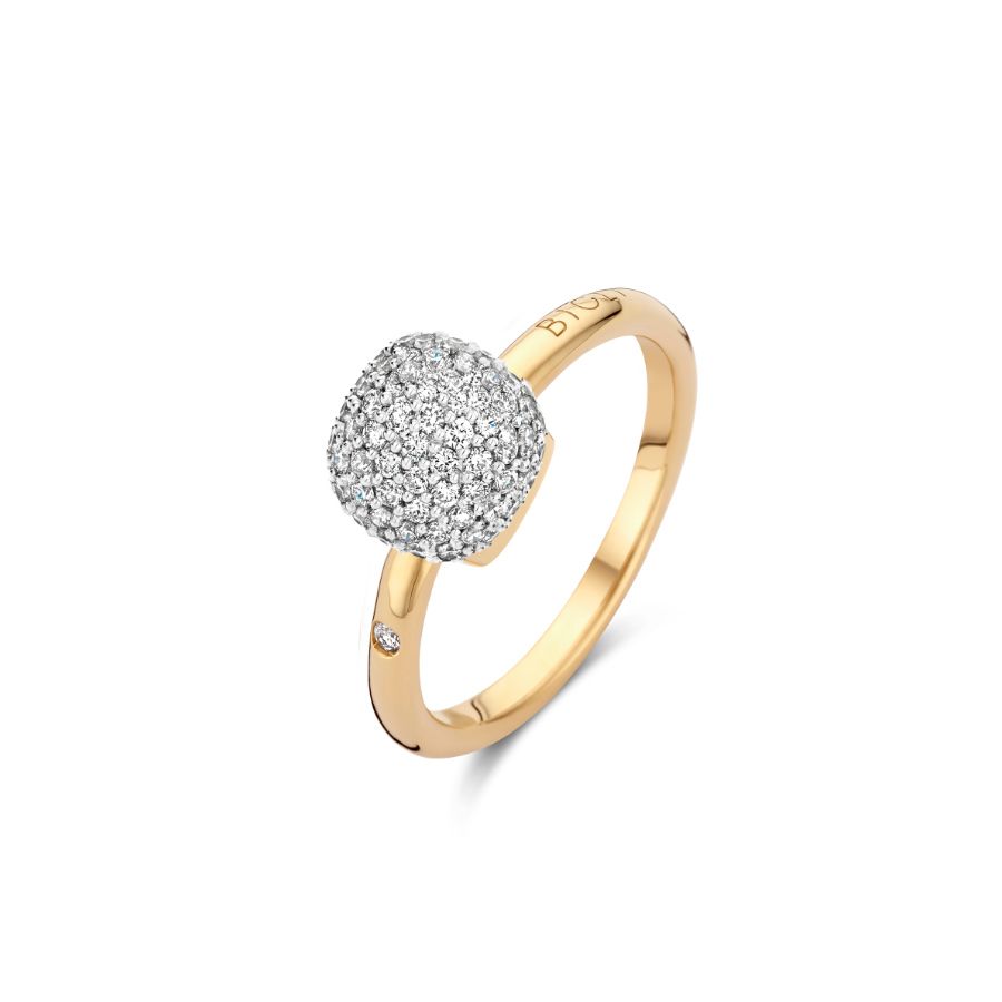 Mini Sweety Ring mit Diamanten in Gelbgold/Weissgold / 23R156YWdia