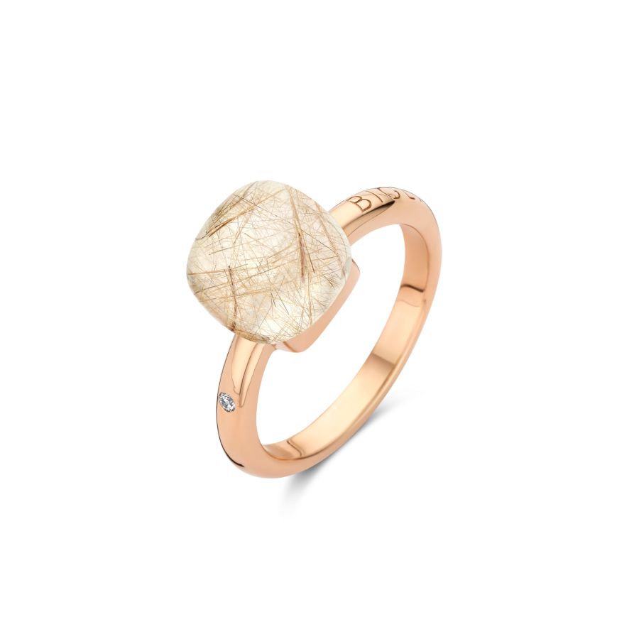 Mini Sweety Ring mit Rutilquarz und Perlmuttt in Roségold / 20R88NRrutmpbi