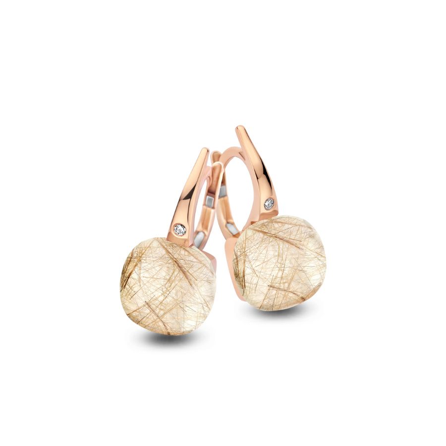 Mini Sweety Ohrringe mit Rutilquarz und Perlmutt in Roségold / 20O64Rrutmpbi Mini Sweety Ohrringe mit Rutilquarz und Perlmutt in Roségold / 20O64Rrutmpbi