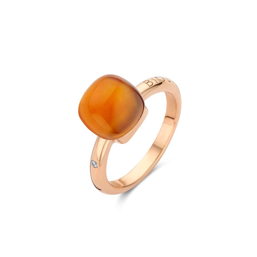 Mini Sweety Ring mit Madeira Citrin und Perlmutt in Roségold / 20R88NRmcmp