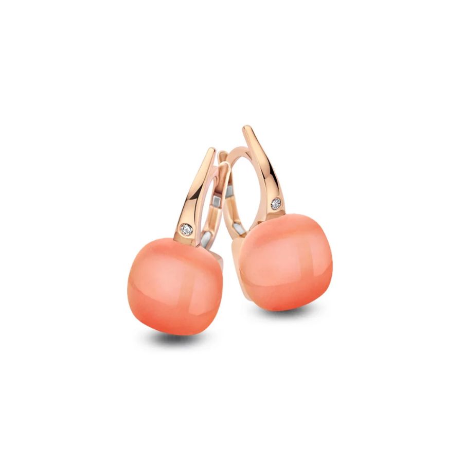 Mini Sweety Ohrringe mit Orange Mondstein in Roségold / 20O64Radormp