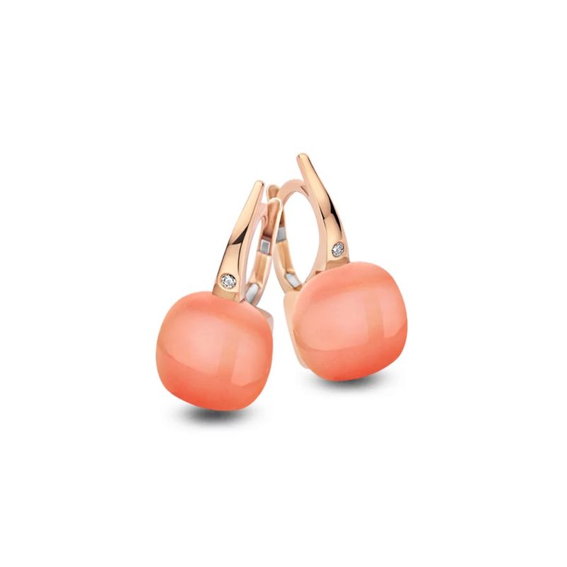 Mini Sweety Ohrringe mit Orange Mondstein in Roségold / 20O64Radormp Mini Sweety Ohrringe mit Orange Mondstein in Roségold / 20O64Radormp