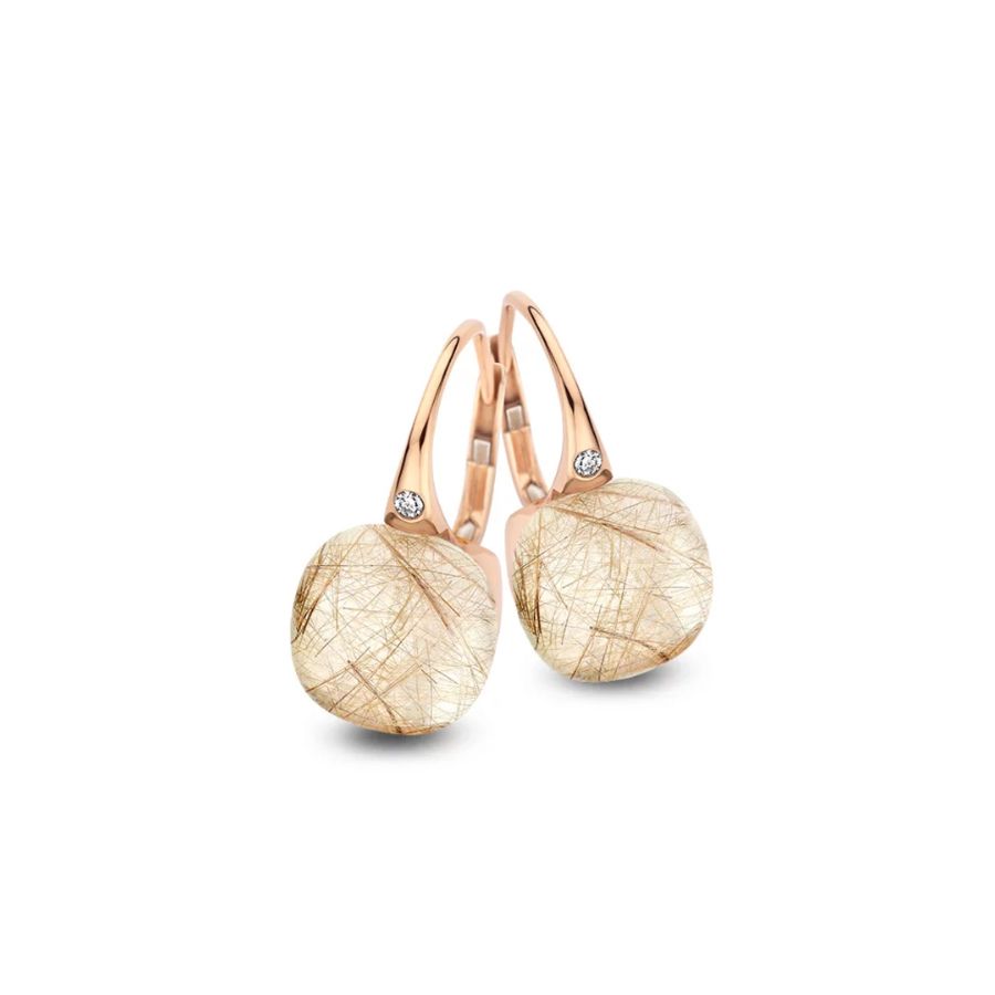 Mini Sweety Ohrringe mit Rutilquarz in Roségold / 20O42Rrutmpbi