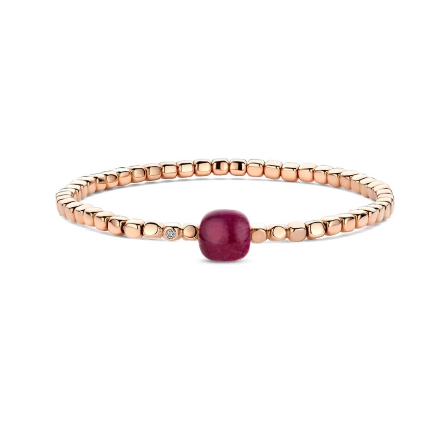 Mini Sweety Stretch Armband mit Amethyst und Rubin in Roségold / 26AS03Ramrubmp_16