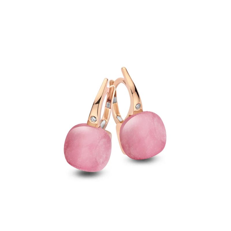 Mini Sweety Ohrringe mit Rubin und Rosenquarz in Roségold / 20O64Rpqrubmp Mini Sweety Ohrringe mit Rubin und Rosenquarz in Roségold / 20O64Rpqrubmp