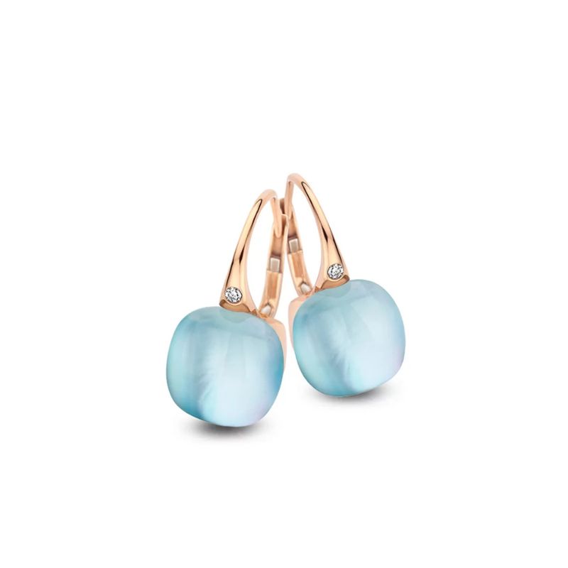 Mini Sweety Ohrringe mit Türkis und Bergkristall in Roségold / 20O42Rcrmptu Mini Sweety Ohrringe mit Türkis und Bergkristall in Roségold / 20O42Rcrmptu