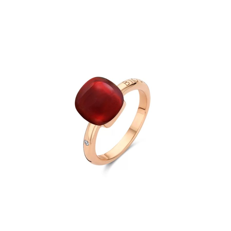Mini Sweety Ring with Garnet and Mother of Pearl in Roségold / 20R88NRgranmp